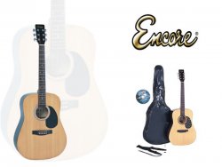 ENCORE  W2550FT set - akustická kytara, obal, ladička, popruh, DVD