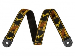 FENDER Quick Grip Locking End Strap, Black, Yellow and Brown, 2