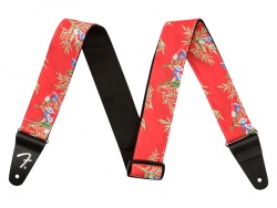FENDER 2" Hawaiian Strap, Red Floral