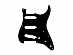 FENDER Pickguard, Stratocaster S/S/S, 8-Hole Mount, Black, 3-Ply