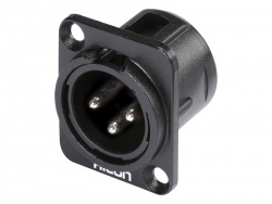 HICON X3DM-M XLR konektor panelový černý - samec