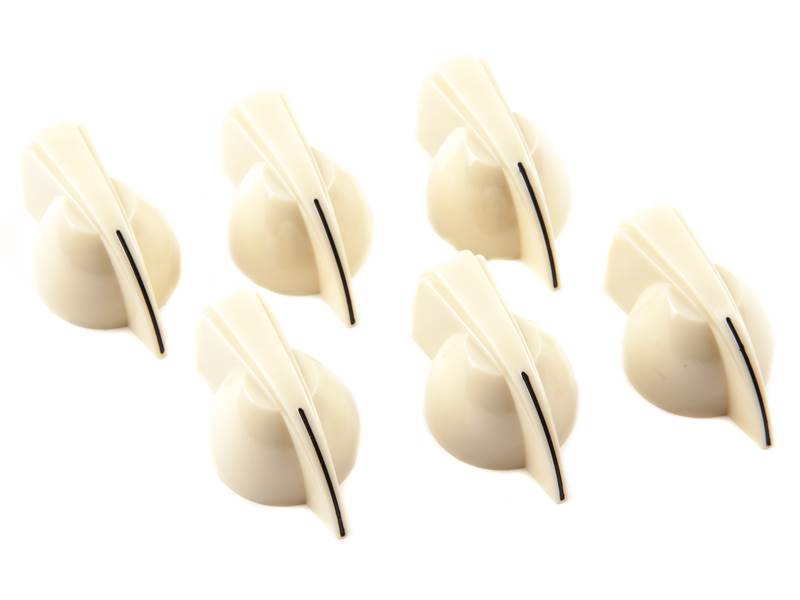 FENDER Chicken Head Knobs, Cream 6 ks | Kytarový set - 01