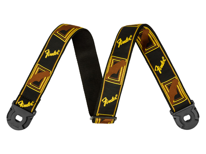 FENDER Quick Grip Locking End Strap, Black, Yellow and Brown, 2 | Popruhy - 01