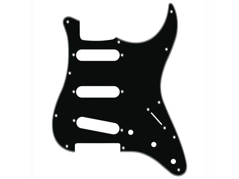 FENDER pickguard Strat 62 B/W/B Black | Pickguard - 01