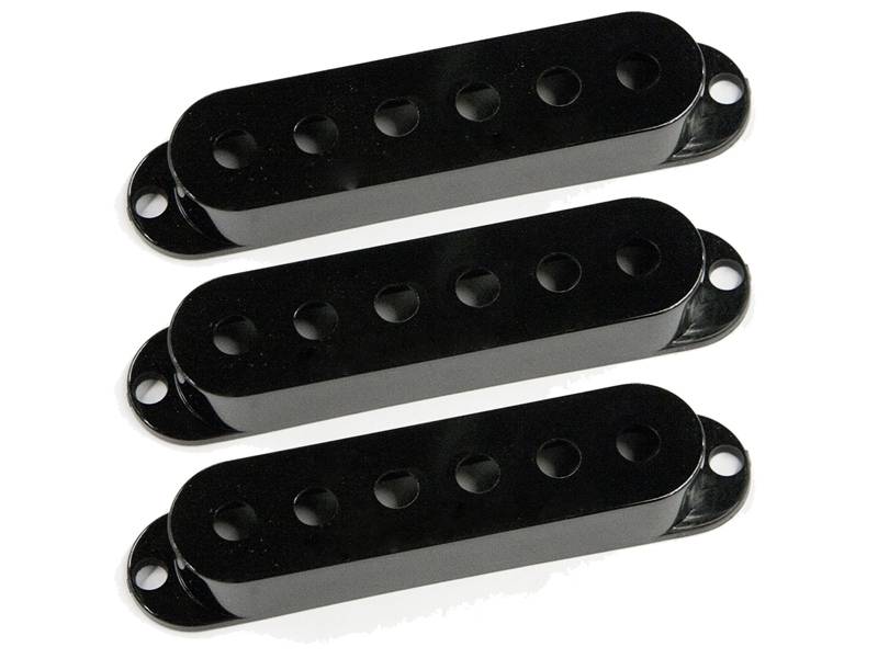 FENDER pickup covers, black Strat kryty snímačů | Snímače - 01