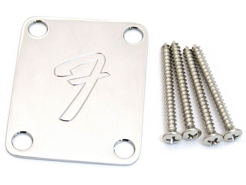 FENDER NECK PLATE - F Chrome | Ostatní - 01