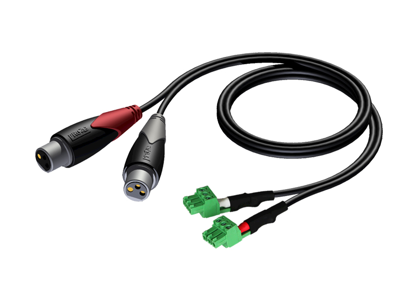 Procab CLA835/5 - 2 XLR Female x 2x Terminal block - 5m | Terminal block - 01