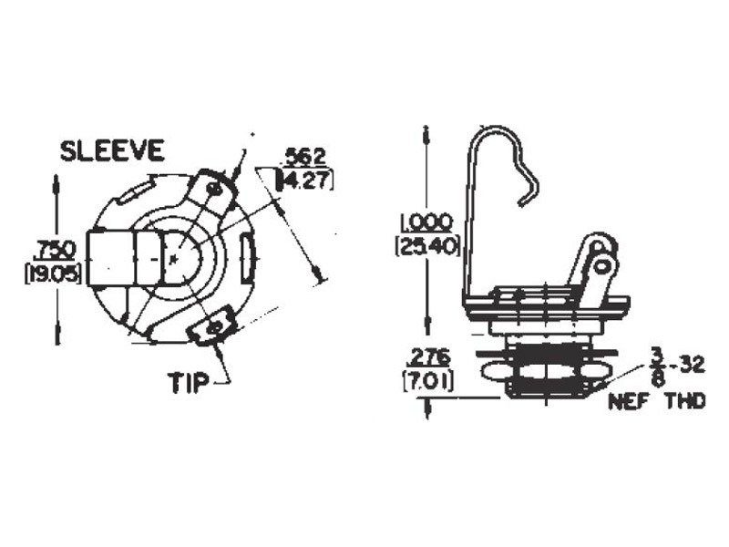 TAD Switchcraft jack Metal Phone Jack, open, mono | Náhradní díly pro zesilovače - 02