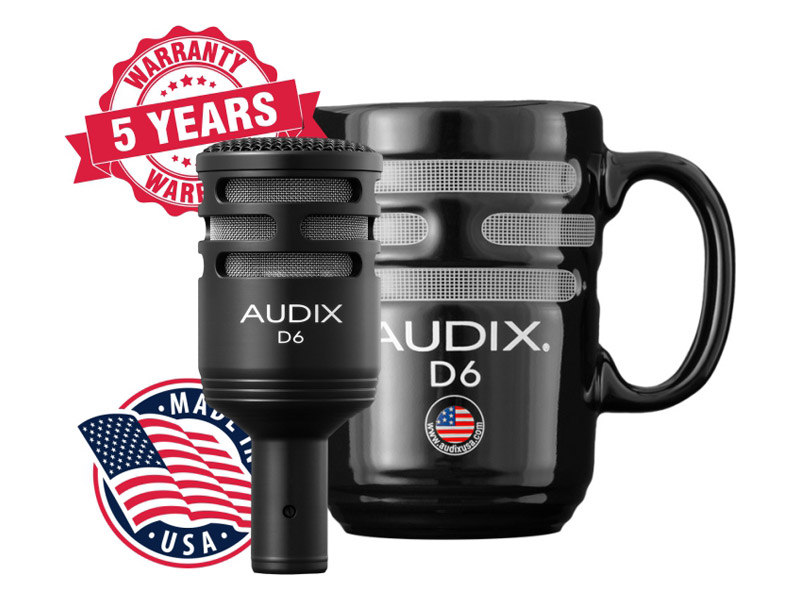 Audix D6 - legendární mikrofon a designový hrnek ZDARMA | Dynamické nástrojové mikrofony s VLM technologií - 02