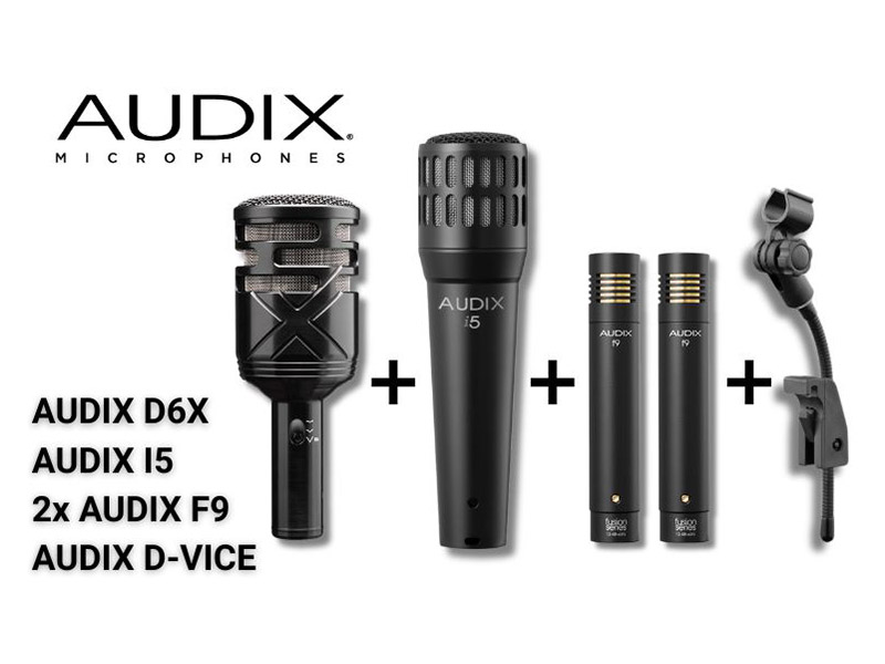 Audix D6X, I5 a 2x F9 akční sada mikrofonů pro bicí nástroje | Dynamické nástrojové mikrofony s VLM technologií - 01
