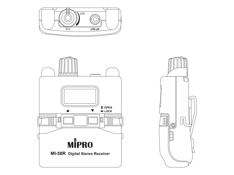 MIPRO MI-58 IEM Dante - bezdrátový stereo IEM systém 5,8GHz | In-Ear Digital - 05