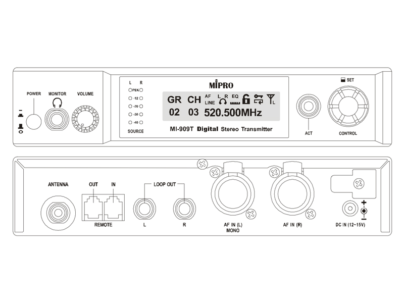 MIPRO MI-909 IEM Digital - 5E 480-544MHz | Propojovací kabely - 03
