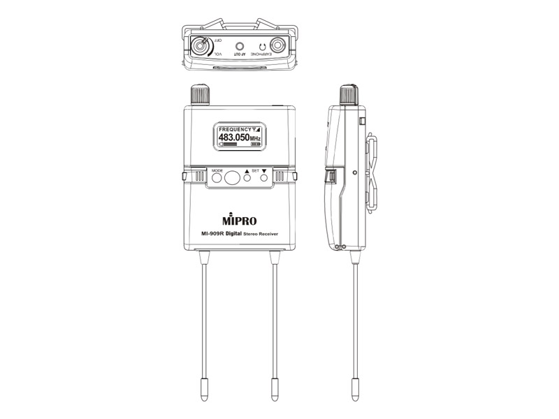 MIPRO MI-909 IEM Digital - 5E 480-544MHz | Propojovací kabely - 05