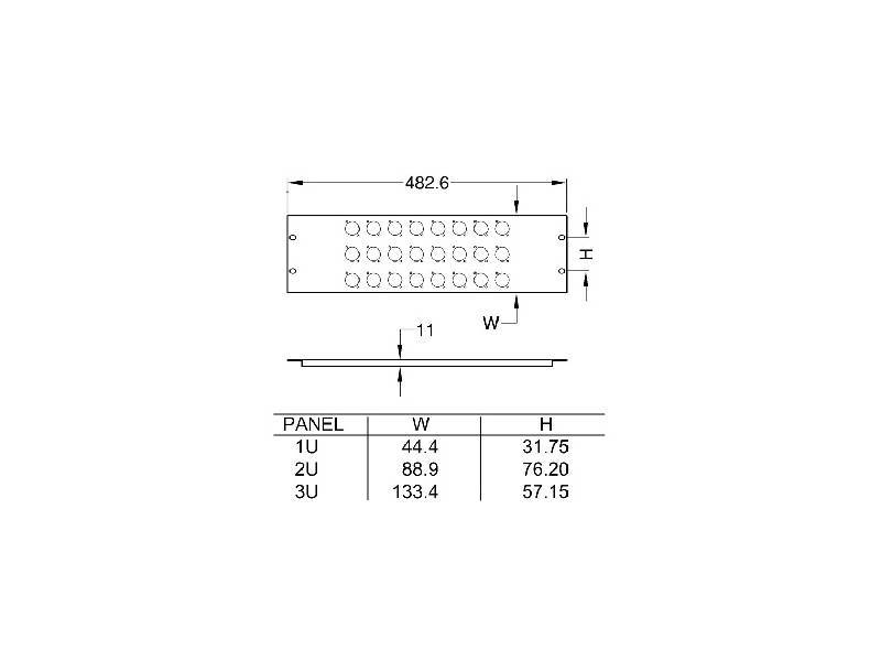 Penn Elcom R1269/1Uk - panel pro 8x konektor 1U | Panely pro konektory - 02