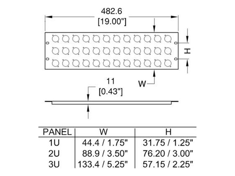Penn Elcom R1269/1UK/12 - panel pro 12x konektor 1U | 19 příslušenství - 03