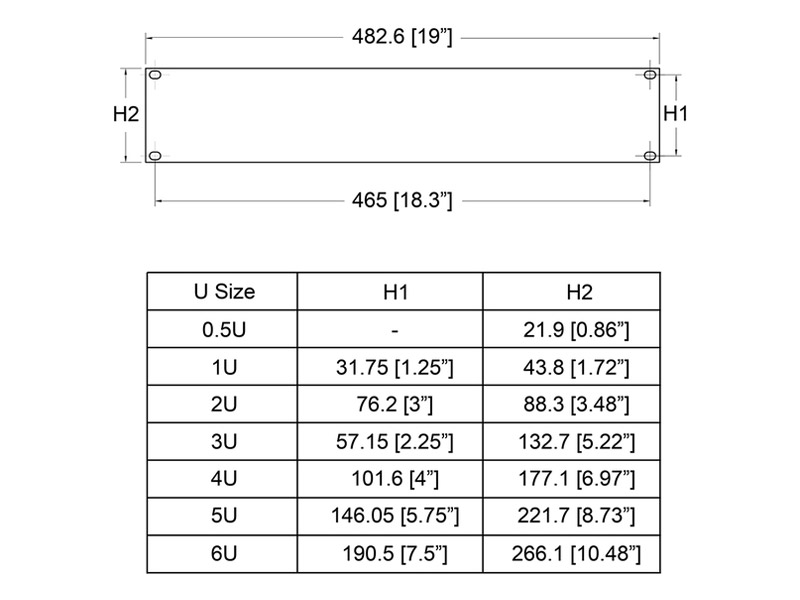 Penn Elcom R1275/4Uk - panel zaslepovací rovný 4U Alu | Zámky - 02