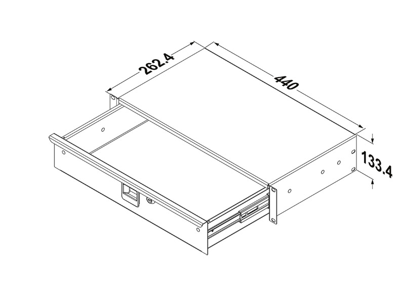 Penn Elcom R1293k/10 - šuplík 3U s hloubkou 260mm | Zásuvky - 02