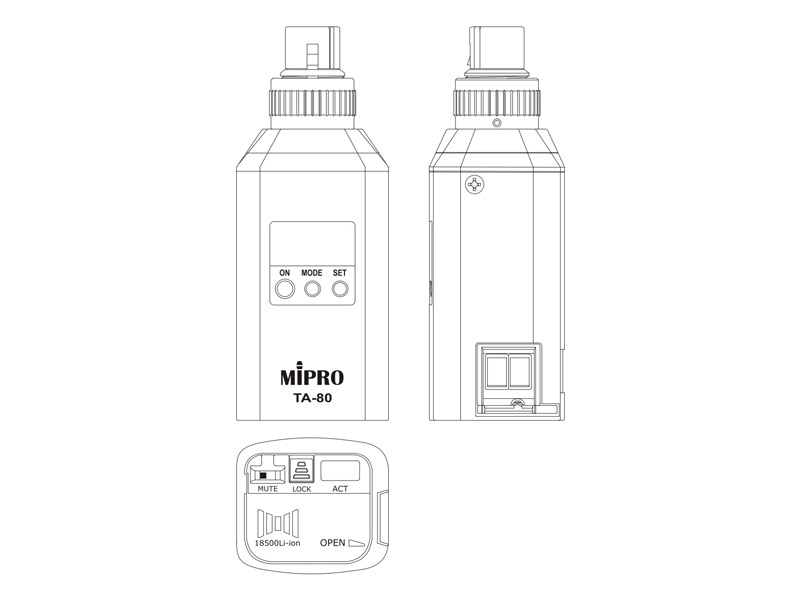 MIPRO TA-80 - 5UA 482-554MHz | ACT-800 Series - 03