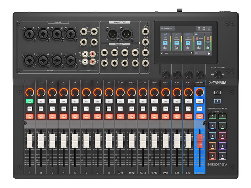 YAMAHA MGX16V black - digitální mixážní pult s video rozhraním | MGX Series - 03