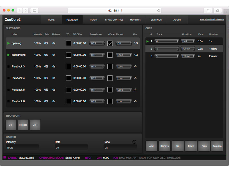 Visual Productions CueCore2 | CueCore - 08