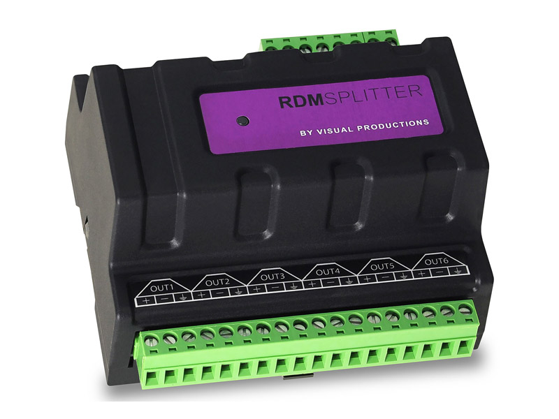 Visual Productions DIN-Rail DMX Splitter, RDM, Terminal | DMX Splitter - 01