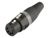 HICON HI-X5CF-BLK XLR konektor kabelový 5-pin - samice | Samice - 01